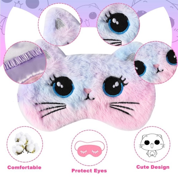 Soft Cute Funny Cat Sleep Mask Night Sleep Eye Masks Covers for Sleeping Mask - Picture 5 of 6